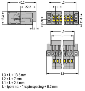 Штекер WAGO 769-609/004-000, 9 pin, 0.08мм²-4.0мм², 500В, 32А, CS: 5мм, (1 шт)