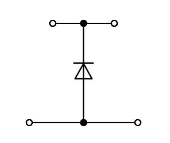 Двухуровневая диодная клемма WAGO 870-540/281-410, 4 pin, 0.08мм² - 4мм², 250В, 500мА, конф: L, (50 шт)