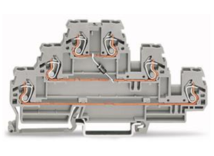 Трехуровневая диодная клемма WAGO 870-590/281-410, 2 pin, 0.08мм²-2.5мм², 250В, 0.5А, (1 шт)