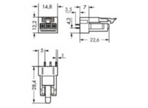 Гнездо WAGO 890-803, 3 pin, 250В, 16А, (1 шт)