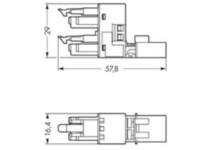 H-распределитель WAGO 890-634, 3 pin, 250В, 16А, (1 шт)