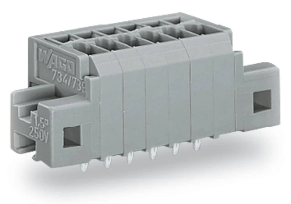 Быстроразъемная клемма WAGO 739-304/001-000, 4 pin, 0.08мм² - 1.50мм², 160В, CS: 3.50мм, (140 шт)