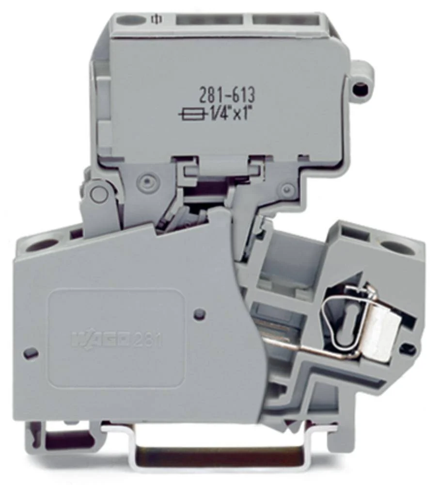 Клемма предохранителя WAGO 281-613, 2 pin, 0.08мм² - 4мм², 800В, 10А, конф: L, (50 шт)