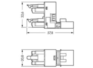 H-распределитель WAGO 890-944, 4 pin, (1 шт)