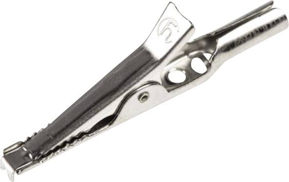 Зажим типа "крокодил" SKS Hirschmann AGF 30, неизолированный, серебряный, 10 мм, длина: 49 мм : 1 шт