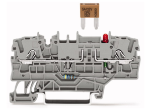 Клеммная колодка предохранителя WAGO 2002-1981/1000-435, 2 pin, 0.25мм²-4.0мм², 400В, 10А, (1 шт)