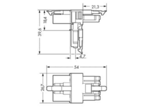 T-распределитель WAGO 890-672, 5 pin, 400В, 13А, (1 шт)