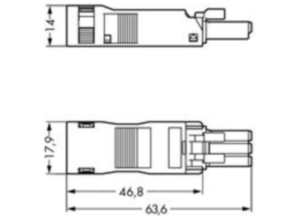 Гнездо WAGO 890-123, 3 pin, 0.25мм²-1.5мм², 250В, 16А, (1 шт)