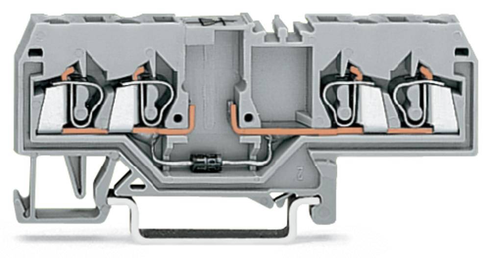 Диодная клемма WAGO 280-655/281-411, 4 pin, 0.08мм² - 2.50мм², 250В, 500мА, конф: L, (100 шт)
