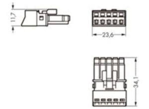 Гнездо WAGO 890-245/062-000, 5 pin, 0.25мм²-1.5мм², 400В, 16А, (1 шт)