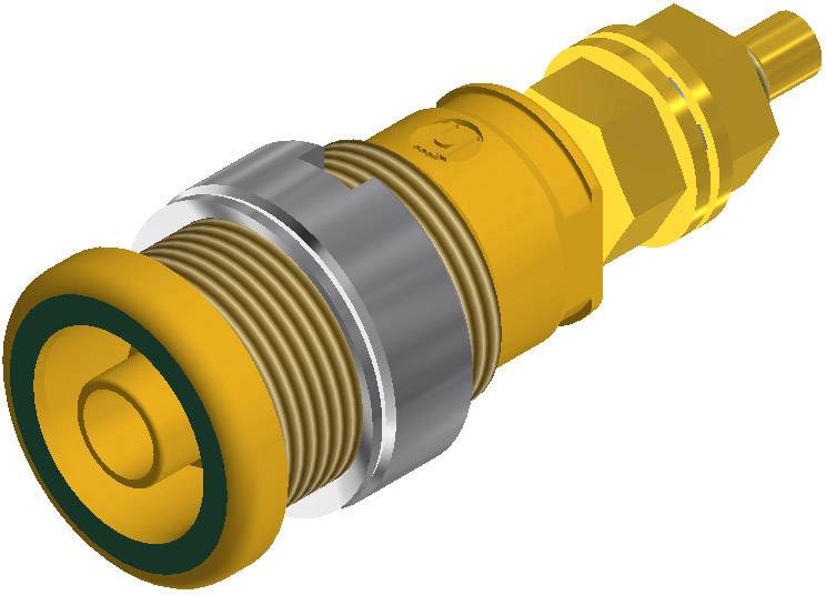 Лабораторная розетка SKS HIRSCHMANN SEB 2600 G M4 972354188, Ø4 мм, зелено-жёлтая