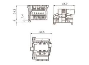Штекер WAGO 770-6229, 3 pin, 250В, 25А, (1 шт)