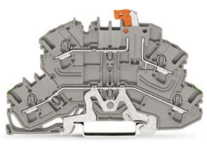 Двухуровневая клемма с размыкателем WAGO 2002-2678, 3 pin, 2.5мм², 400В, 16А, (1 шт)