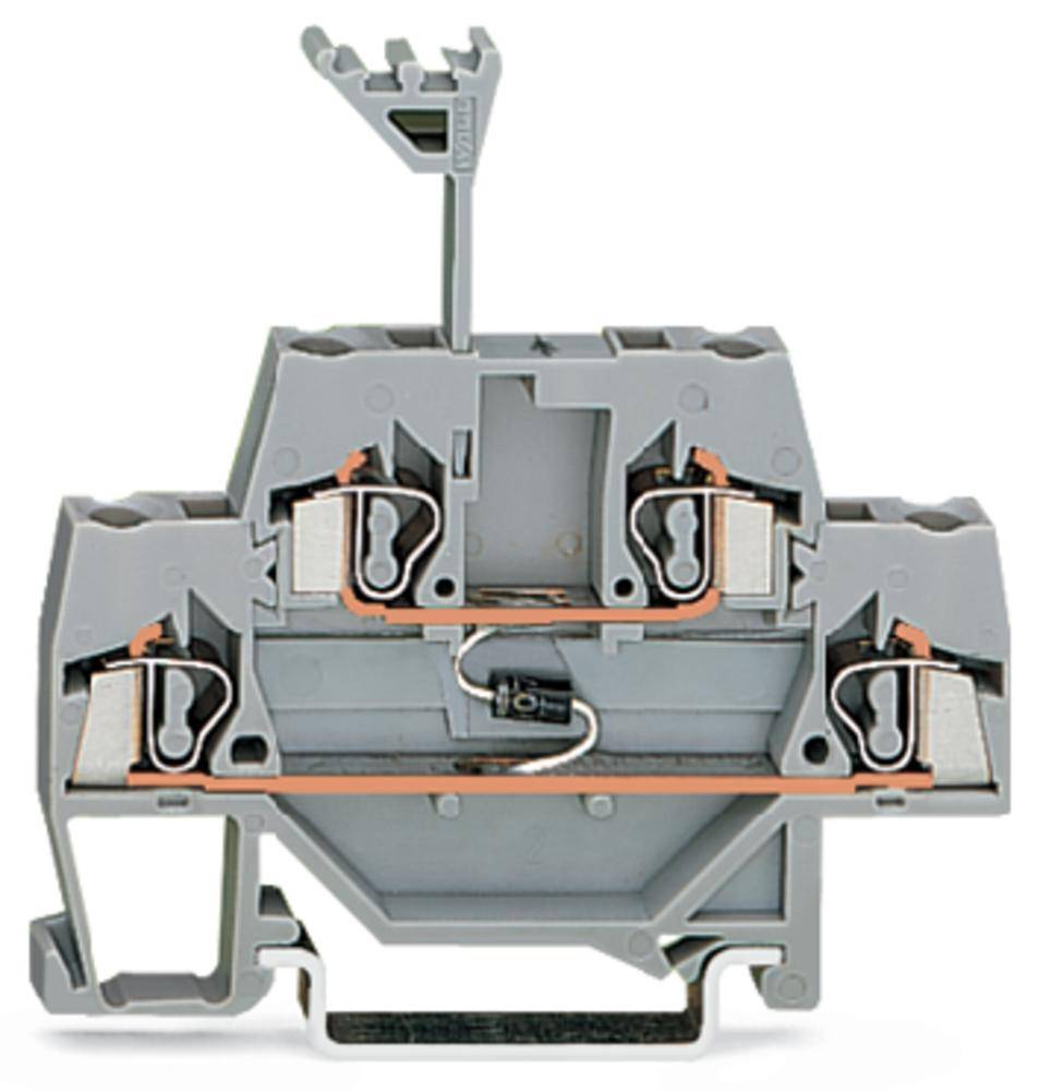Двухуровневая диодная клемма WAGO 280-940/281-411, 4 pin, 0.08мм² - 2.50мм², 250В, 500мА, конф: L, (50 шт)