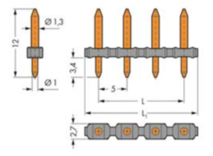 Контактный разъем WAGO 806-911, 11 pin, CS: 5мм, (1 шт)