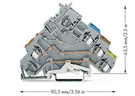 Светодиодная клемма WAGO 280-572/281-434, 4 pin, 0.08мм² - 2.50мм², 24В, 20А, конф: L, (50 шт)