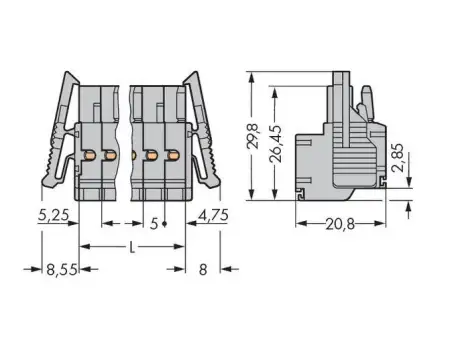 Розетка для подключения кабеля WAGO 231-2116/037-000, 16 pin, 0.2мм² - 2.5мм², 320В, CS: 5мм, (10 шт)