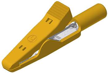 Зажим типа "крокодил" SKS Hirschmann MA 1, 2 мм, CAT I, желтый : 1 шт.