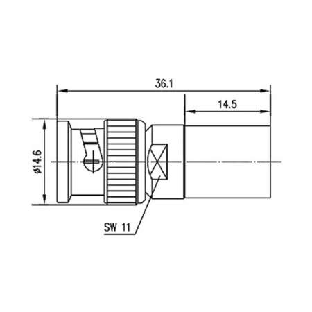 J01000A0060, Telegärtner - BNC-разъем, 50 Ом : 1 шт.