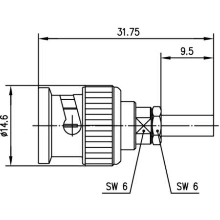 J01000B0022, Telegärtner - BNC-разъем, 50 Ом : 1 шт.