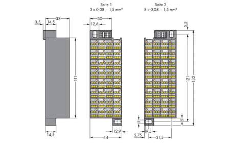 Клеммы для матричной коммутации WAGO 726-122, 32 pin, 0.08мм² - 1.50мм², 10А, (20 шт)