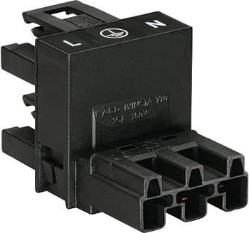 Сетевой распределитель H WAGO 770-636, 2 pin, 250В, вилка, 2 x розетка, (1 шт)