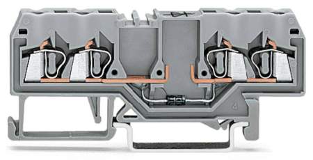 Диодная клемма WAGO 280-815/281-410, 4 pin, 0.08мм² - 2.50мм², 250В, 500мА, конф: L, (100 шт)