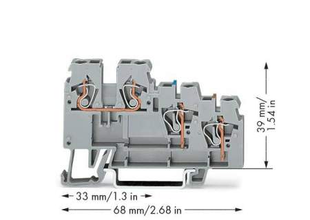 Клемма бесконтактного переключателя WAGO 270-560, 4 pin, 0.08мм² - 2.50мм², 250В, 18А, конф: L, (50 шт)
