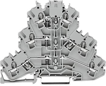 Трехуровневая диодная клемма WAGO 2002-3212/1000-673, 6 pin, 0.25мм² - 4мм², 250В, 500мА, конф: L, (1 шт)