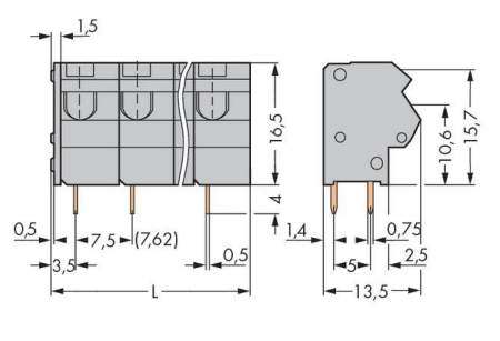 Быстроразъемная клемма WAGO 254-562, 12 pin, 0.50мм² - 2.50мм², 500В, CS: 7.50мм;7.62мм, (40 шт)