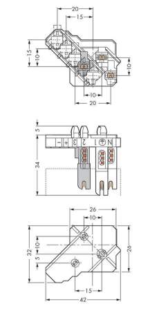 Клеммник WAGO 267-164, 4 pin, 0.5мм² - 1мм², 500В, 6А, (500 шт)