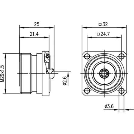 J01121C0721, Telegärtner - 7-16-DIN-разъем, 50 Ом : 1 шт.