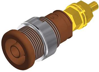972354105, SKS-HIRSCHMANN SEB 2600 G M4 - Лабораторное гнездо, Ø-контакта: 4 мм, коричневый : 1 шт.