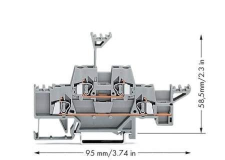 Двухуровневая клемма WAGO 280-543, 4 pin, 0.08мм² - 2.50мм², 500В, 20А, конф: L, (50 шт)