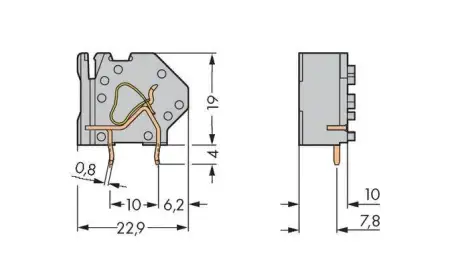 Быстроразъемная клемма WAGO 745-823, 1 pin, 0.08мм² - 4.00мм², 1000В, CS: 10мм, (200 шт)