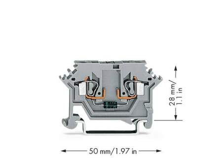 Диодная клемма WAGO 280-613/281-410, 2 pin, 0.08мм² - 2.50мм², 250В, 500мА, конф: L, (100 шт)