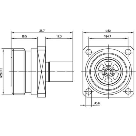 J01121A0147, Telegärtner - 7-16-DIN-разъем, 50 Ом : 1 шт.