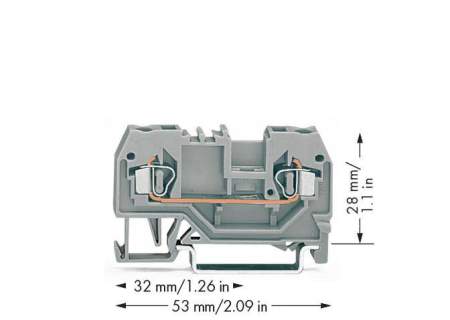 Клемма WAGO 280-901, 2 pin, 0.08мм² - 2.50мм², 800В, 24А, конф: L, (100 шт)