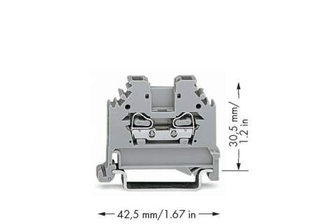 Клемма WAGO 280-101, 2 pin, 0.08мм² - 2.50мм², 800В, 24А, конф: L, (100 шт)