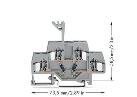Двухуровневая диодная клемма WAGO 281-635/281-489, 4 pin, 0.08мм² - 4мм², 250В, 500мА, конф: L, (50 шт)