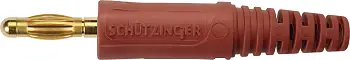 Быстроразъемный штекер Schützinger DI FK 9 L Au / RT, 4 мм, красный (1 шт)