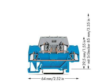Двухуровневая клемма WAGO 280-531, 4 pin, 0.08мм² - 2.50мм², 400В, 10А, (50 шт)