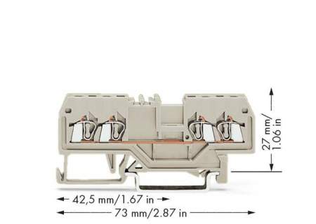 Клемма WAGO 279-994, 4 pin, 0.08мм² - 1.50мм², 550В, 15А, конф: L, (100 шт)