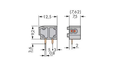 Быстроразъемная клемма WAGO 235-551, 1 pin, 0.25мм² - 0.75мм², 630В, CS: 7.50мм;7.62мм, (600 шт)