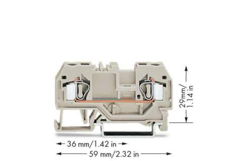 Клемма WAGO 281-992, 2 pin, 0.20мм² - 4мм², 550В, 30А, конф: L, (50 шт)
