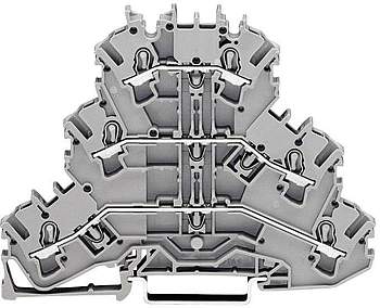 Трехуровневая клемма WAGO 2002-3203, 6 pin, 0.25мм² - 4мм², 500В, 24А, конф: L;L;N, (1 шт)