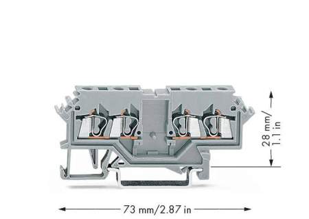Клемма WAGO 280-626, 4 pin, 0.08мм² - 2.50мм², 800В, 24А, конф: L, (100 шт)