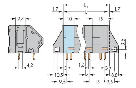 Быстроразъемная клемма WAGO 745-604/006-000, 4 pin, 0.20мм² - 16.00мм², 1000В, CS: 15мм, (16 шт)