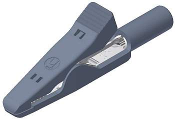 Зажим типа "крокодил" SKS Hirschmann MA 1 S, 2 мм, CAT I, серый : 1 шт.