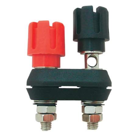 CL159701, CLIFF - Полюсный зажим, 30 А, красный, черный : 1 шт.